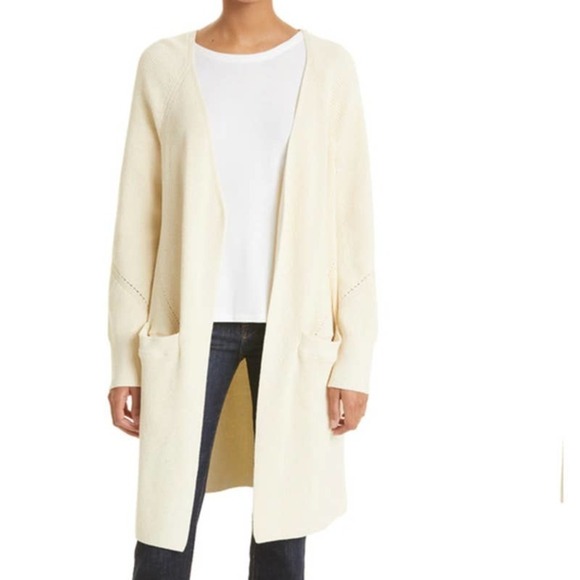 Rag & Bone Amy Cardigan Ribbed Open Front Belted Long Sweater Women's Size M NWT - Picture 2 of 10